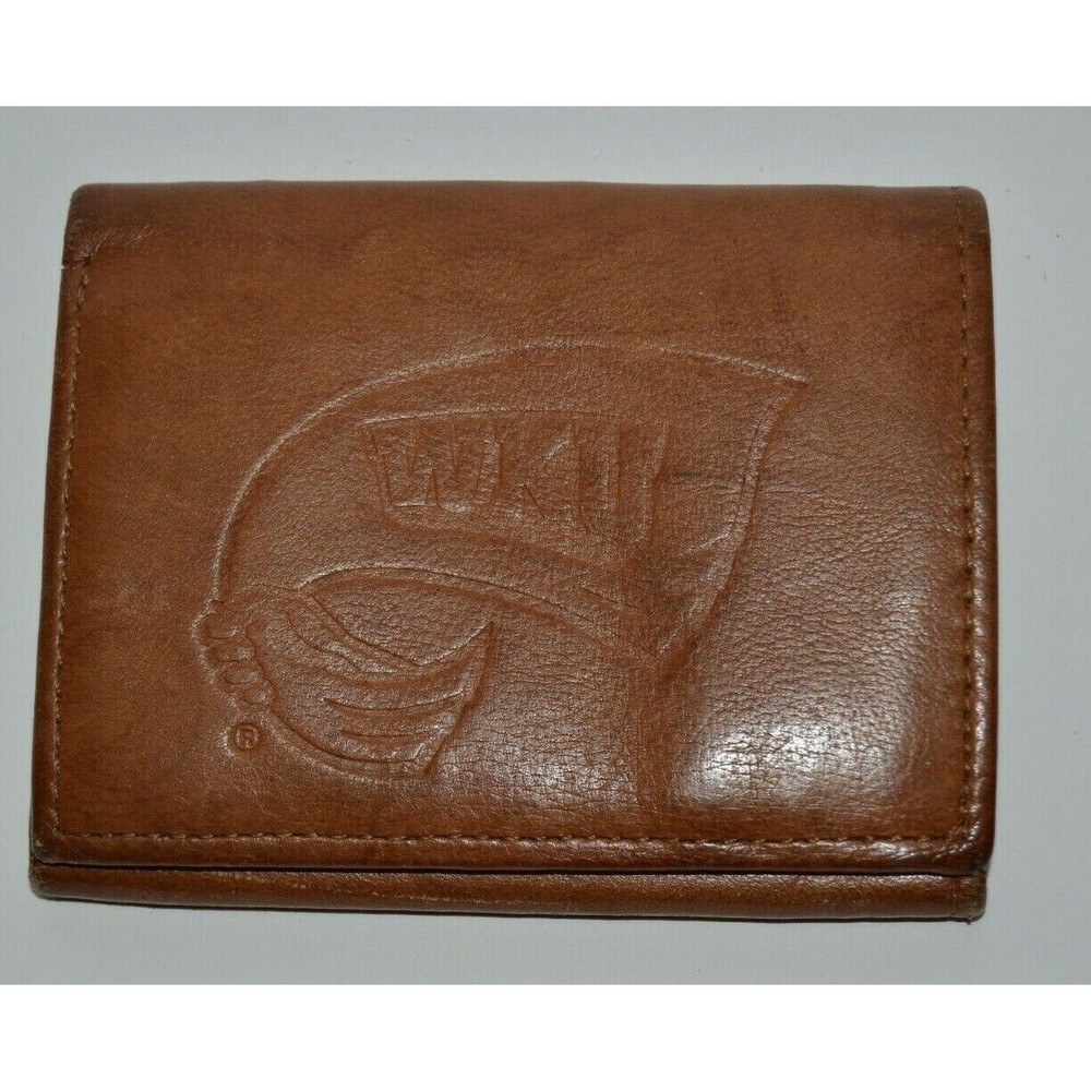 Nice Western Kentucky University WKU Logo Hilltoppers Soft Brown Leather Wallet - Picture 1 of 7